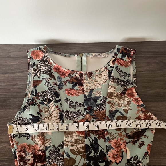 Pull & Bear Blue Floral Sleeveless A-Line Dress - Picture 9 of 10